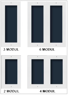 Futura Digital - VDT-821/2x1-F / Kaputábla keret süllyesztődobozzal, 2 modul